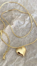 Minimalist Anti-Tarnish Gold Heart Necklace – Dainty Everyday Pendant Jewelry