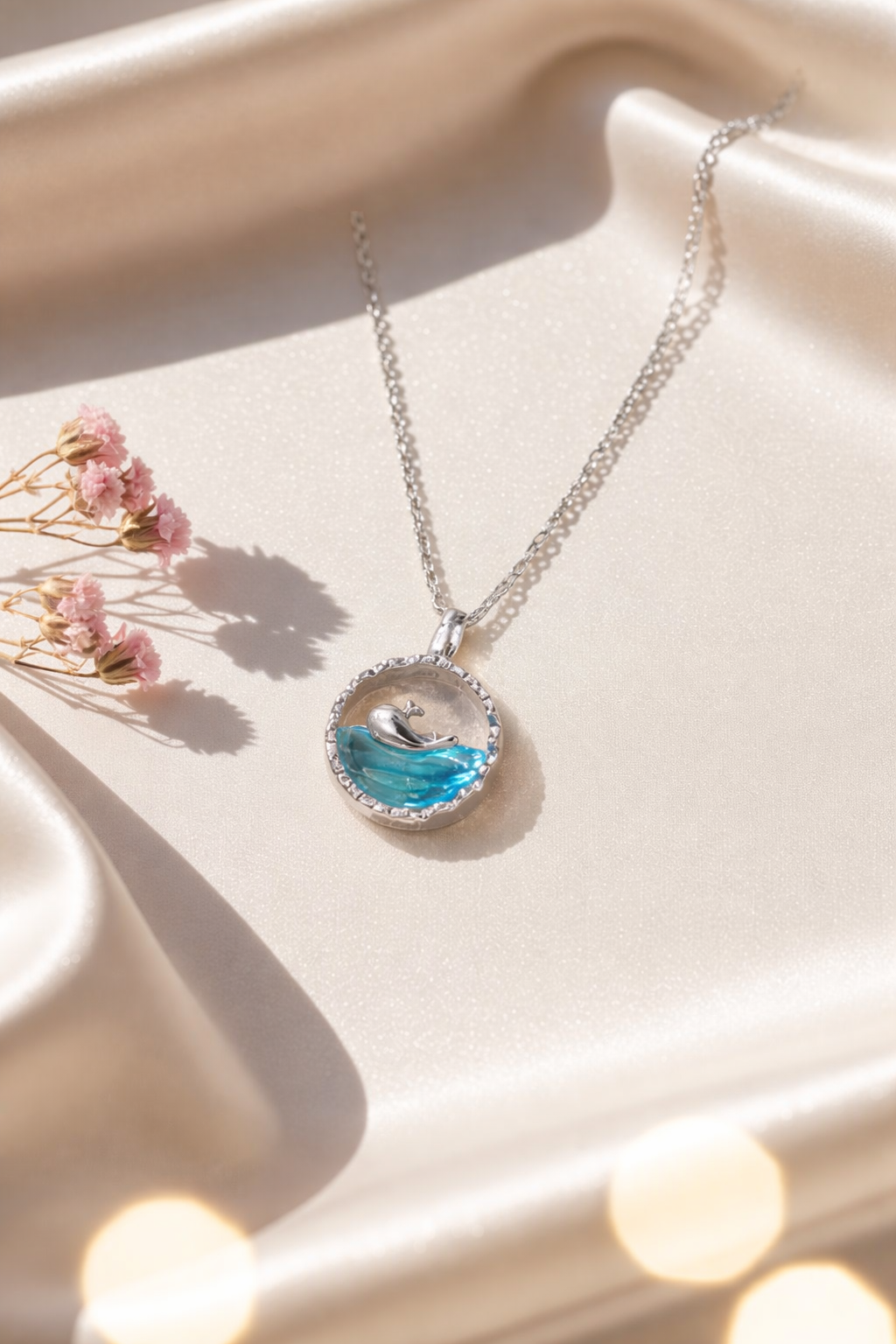 Pendant Necklace – Elegant Crystal Water Design | Long-Lasting Shine Jewelry for Women