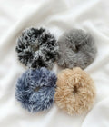 Fluffy Faux Fur Scrunchies -Soft Plush Hair Ties(Any 2 random colors)