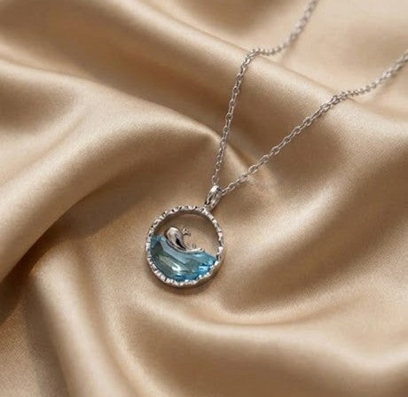 Pendant Necklace – Elegant Crystal Water Design | Long-Lasting Shine Jewelry for Women